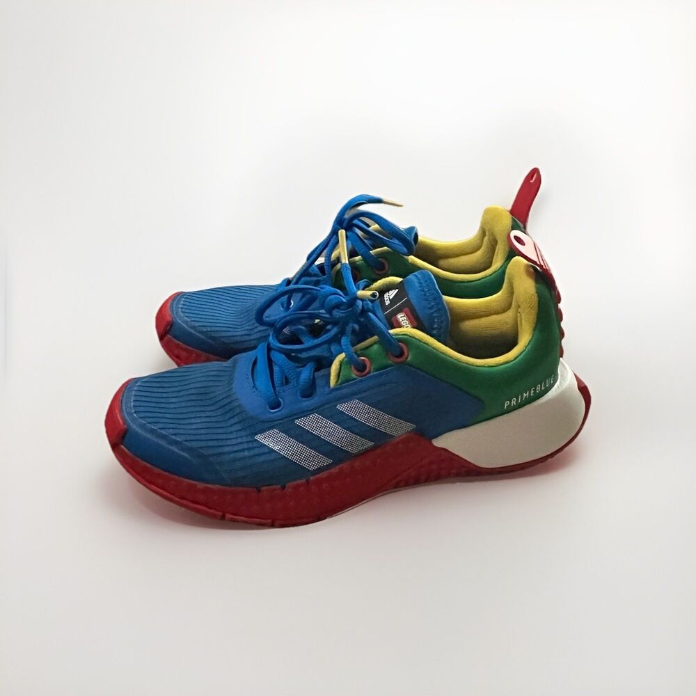 ADIDAS X LEGO Sport J Running Shoe Size 3.5   Blue Green Red GX7612 RARE